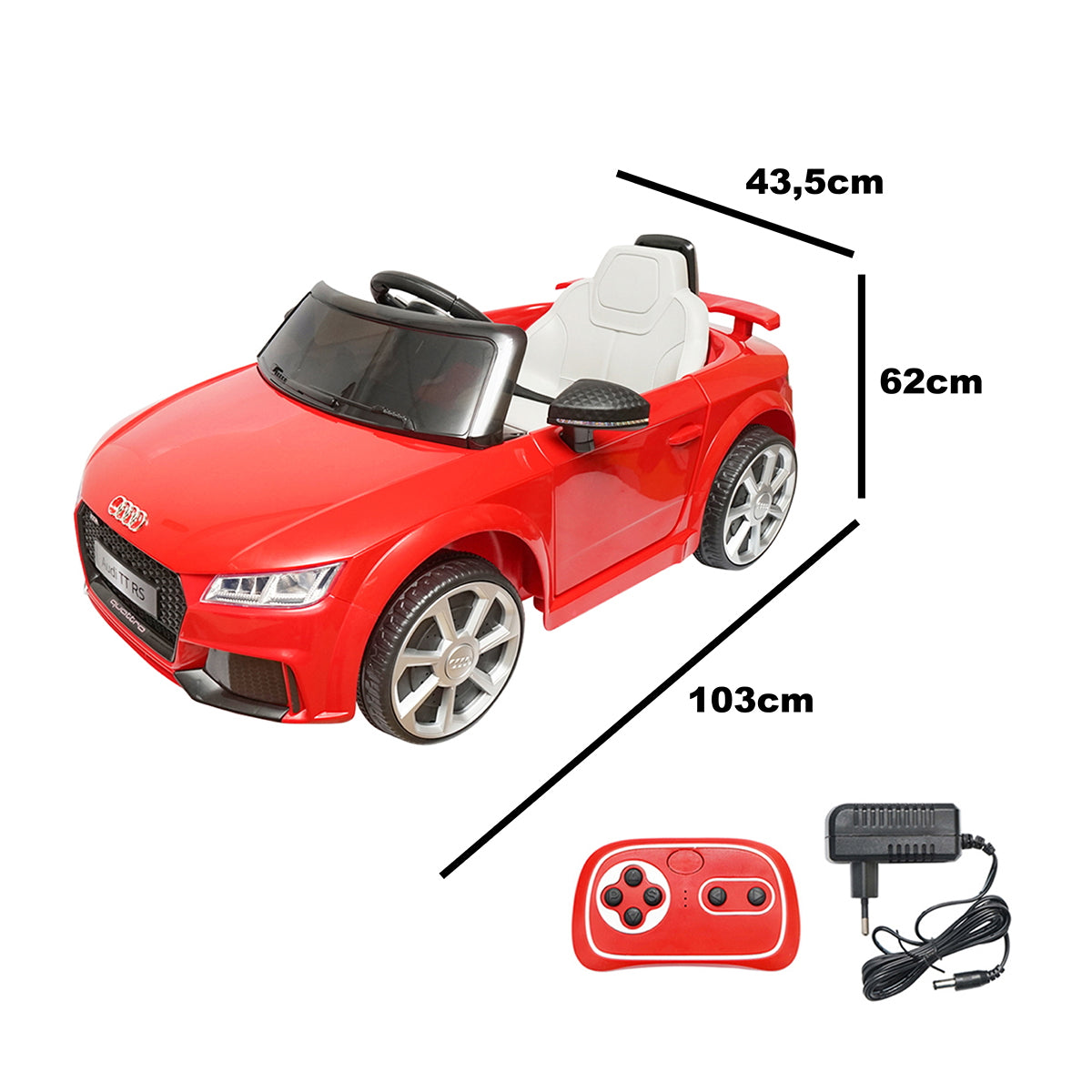 Electric car with 6V/4Ah battery and remote control for kids Audi TT JE1198 red